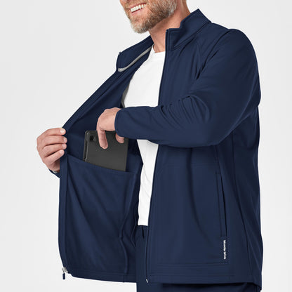 Layers 8309 Men's Fleece Full Zip Jacket Navy Model Image Alternate | Wink