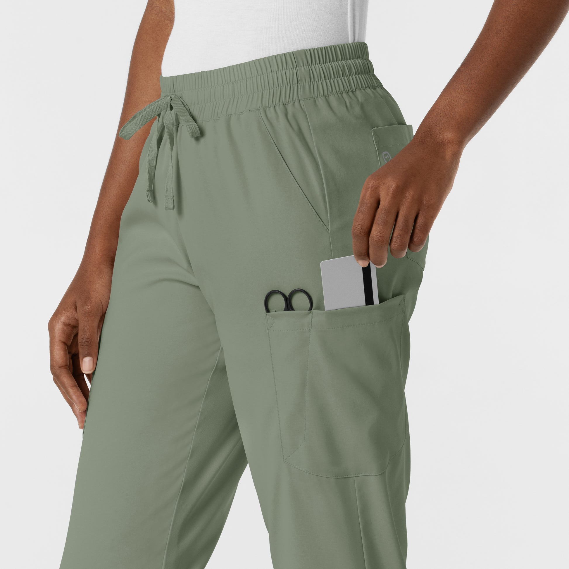 Boundless 5151 Jogger Scrub Pants Sage Model Image Alternate | Wink