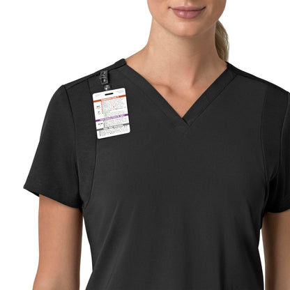 Force Cross-Flex C13210 Flex Panel V-Neck Scrub Top Black Model Image Alternate | Carhartt