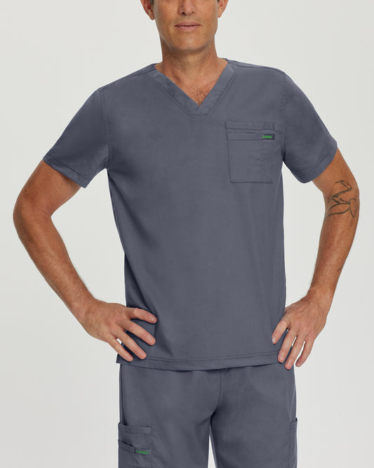 ProFlex 4259 Unisex 2 Pocket V Neck Scrub Top Steel Image