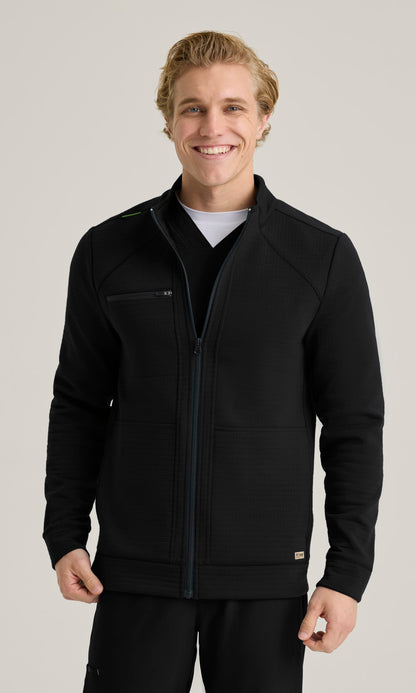 Grey's Anatomy Evolve GSSJ944 Ron Waffle Fleece Jacket Black - front