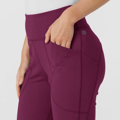 RENEW 5459 Knit Flare Yoga Scrub Pants Wine Model Image Alternate | Wink