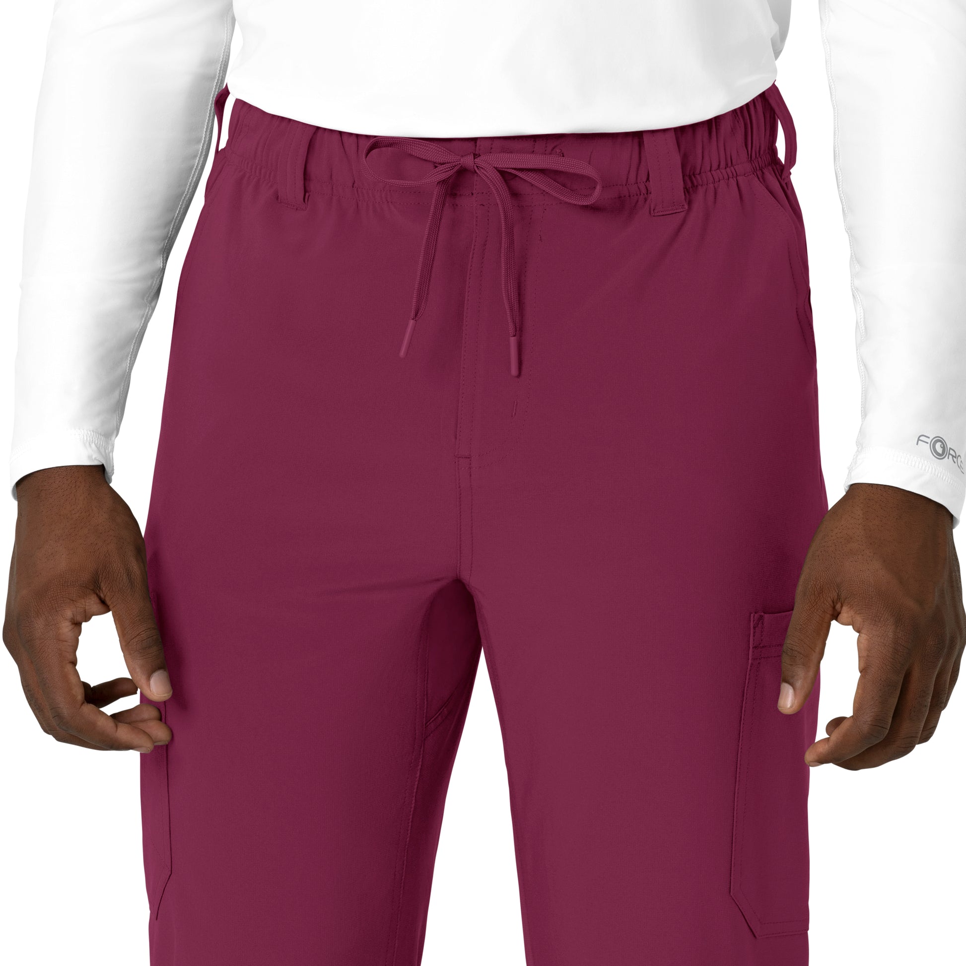 Force Cross-Flex C56410 Men's Straight Leg Scrub Pant Wine Model Image Alternate | Carhartt