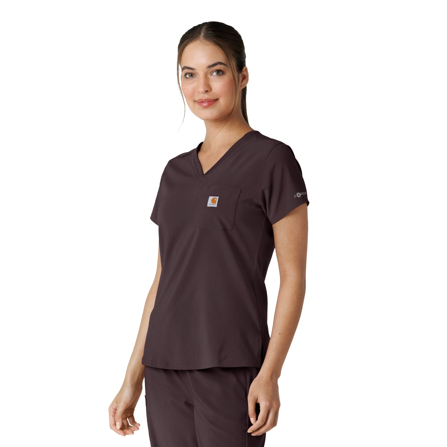 Force Cross-Flex C13410 Women's Tuck-In Scrub Top Dark Sepia