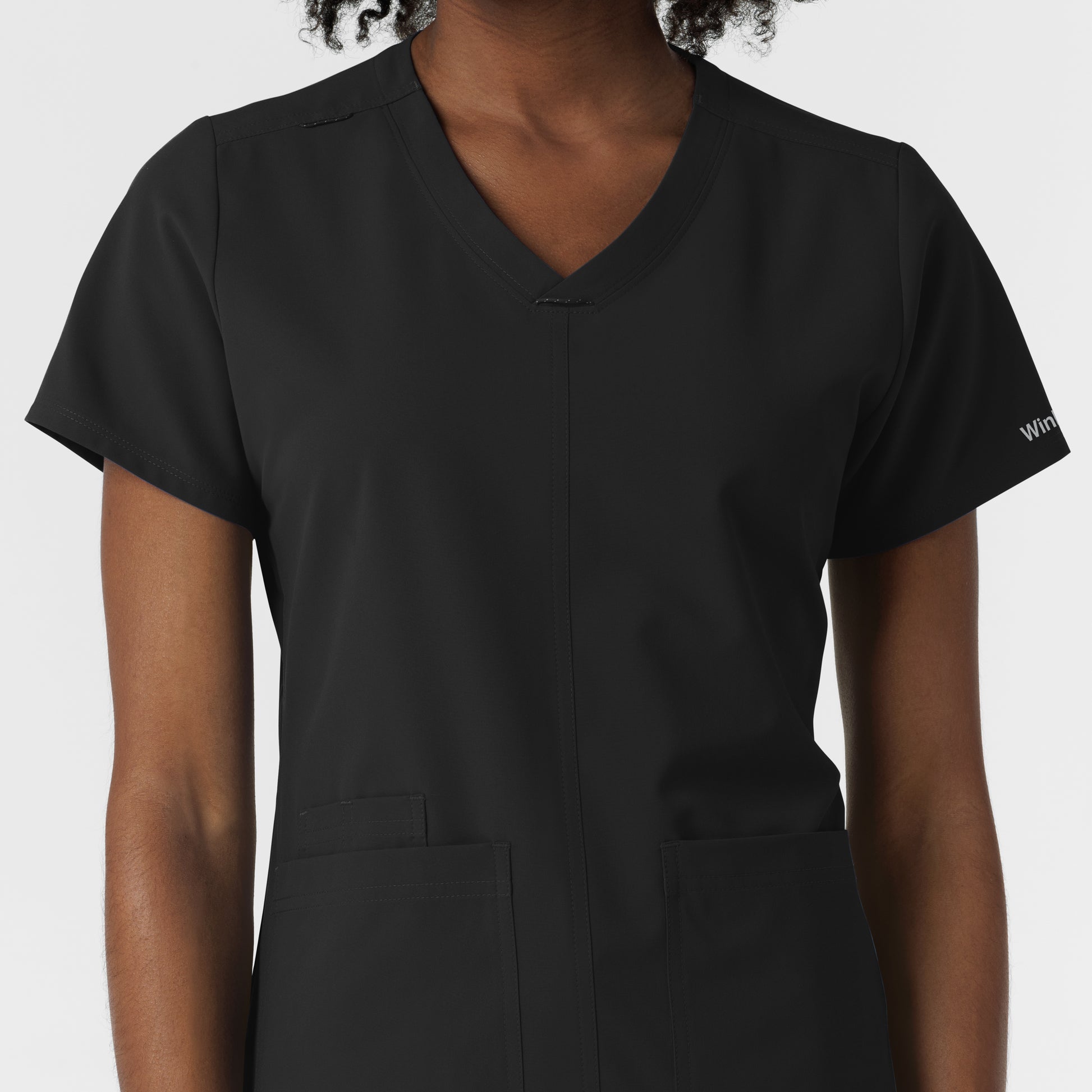 NURTUR 6180 Women's V-Neck Scrub Top Black