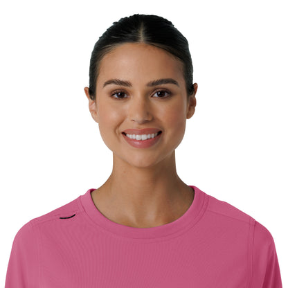 Force Cross-Flex C13610 Women's Crew Neck Long Sleeve Scrub Top Electric Fuschia