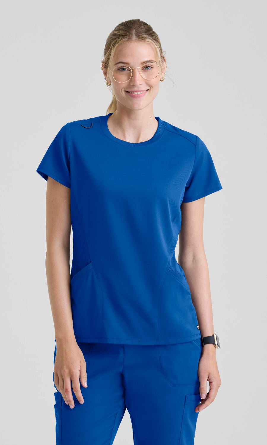 Grey's Anatomy Stretch GRST354 Lisa Top New Royal - front