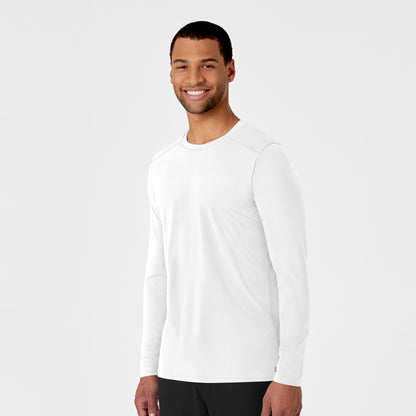 Layers 2629 Men's Performance Long Sleeve Tee White Model Image Right Side | Wink