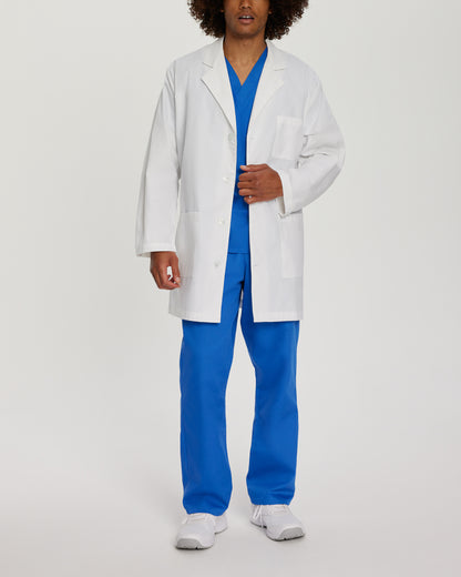 Essential Lab Coats 3148 Men's 3 Pocket Mid Length White Coat White Image