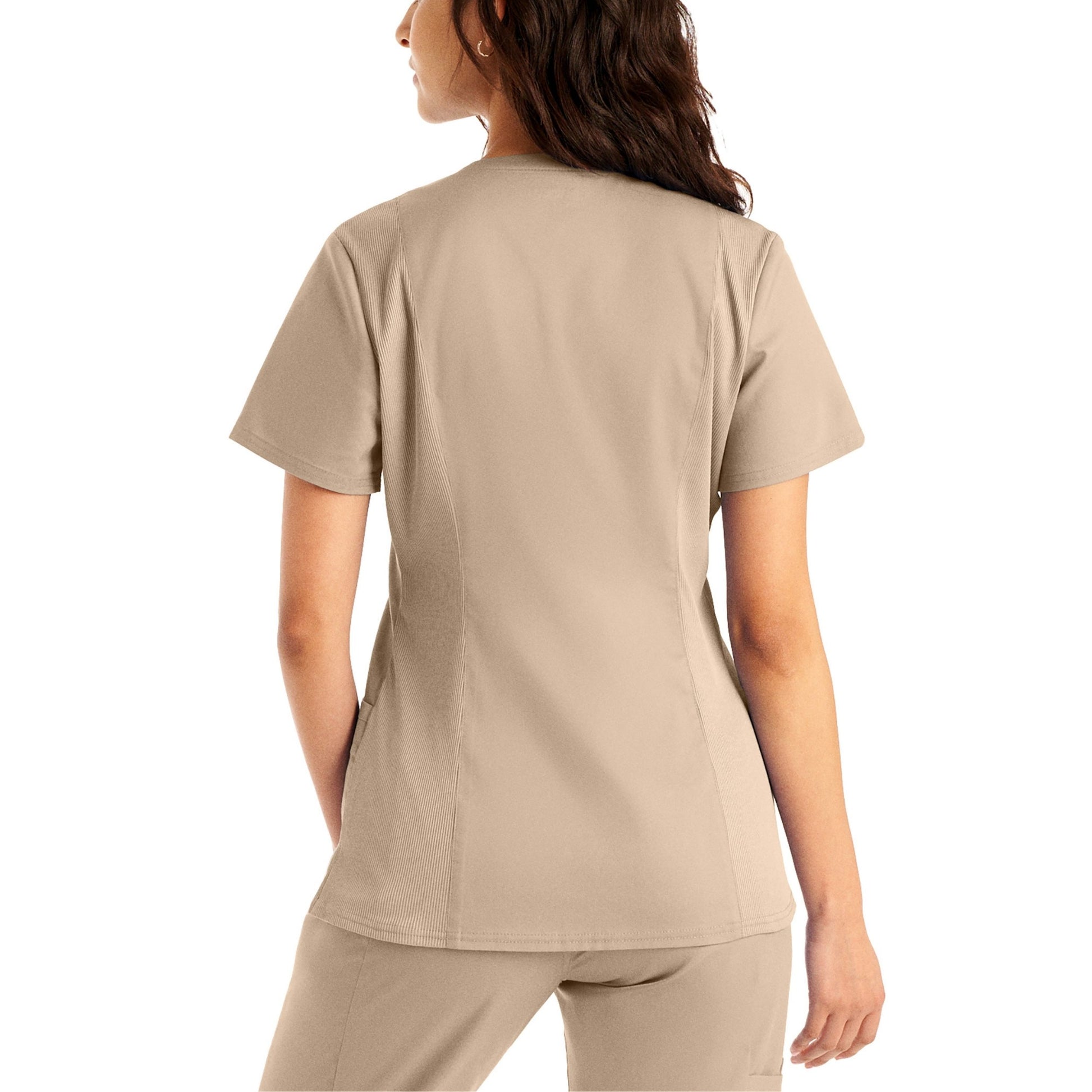 ProFlex LT105 Women's 3 Pocket V Neck Scrub Top Sandstone Image