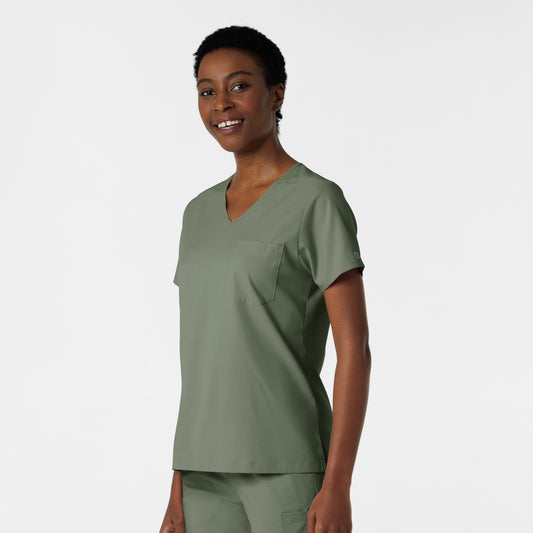 Boundless 6151 Tuck-In Scrub Top Sage Model Image Right Side | Wink