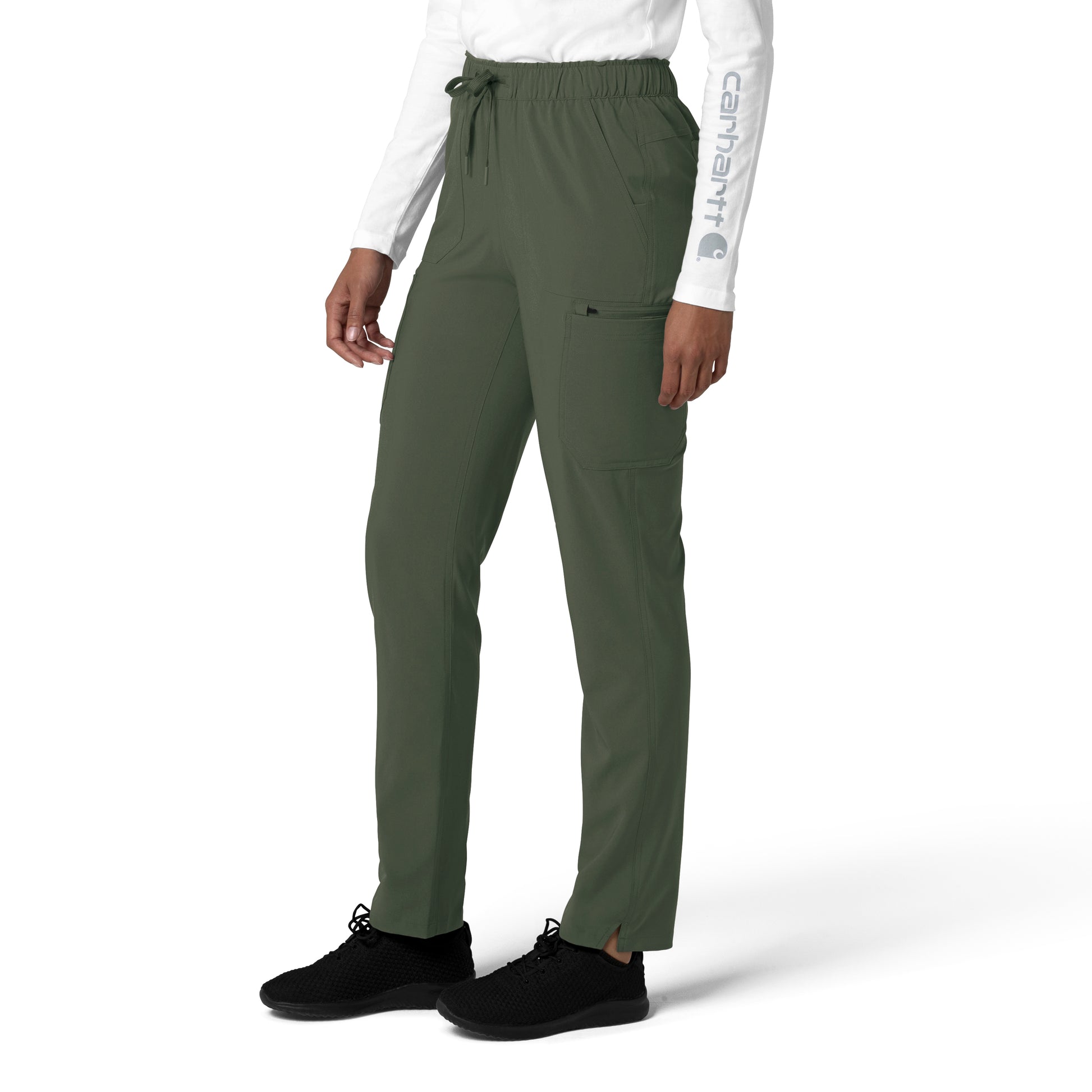 Force Cross-Flex C53210 Women's Straight Leg Cargo Scrub Pants Olive