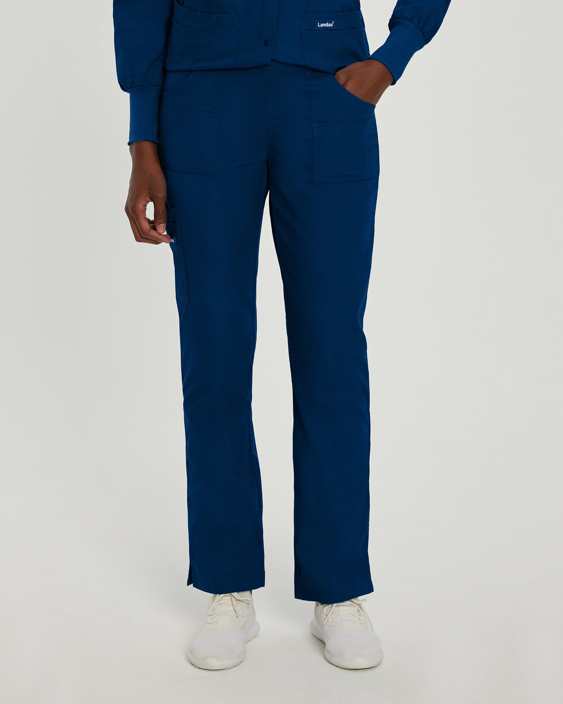 Essentials 8380 Women's Cargo Scrub Pants Navy Image