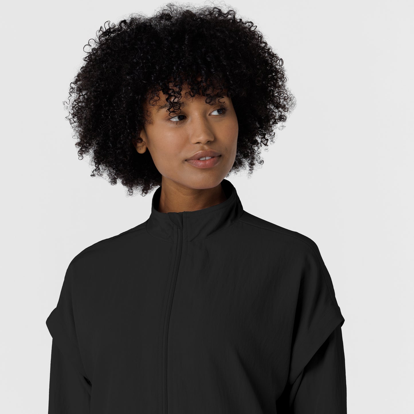 Layers 8014 BreezeBreaker Scrub Jacket Black Model Image Left Side | Wink