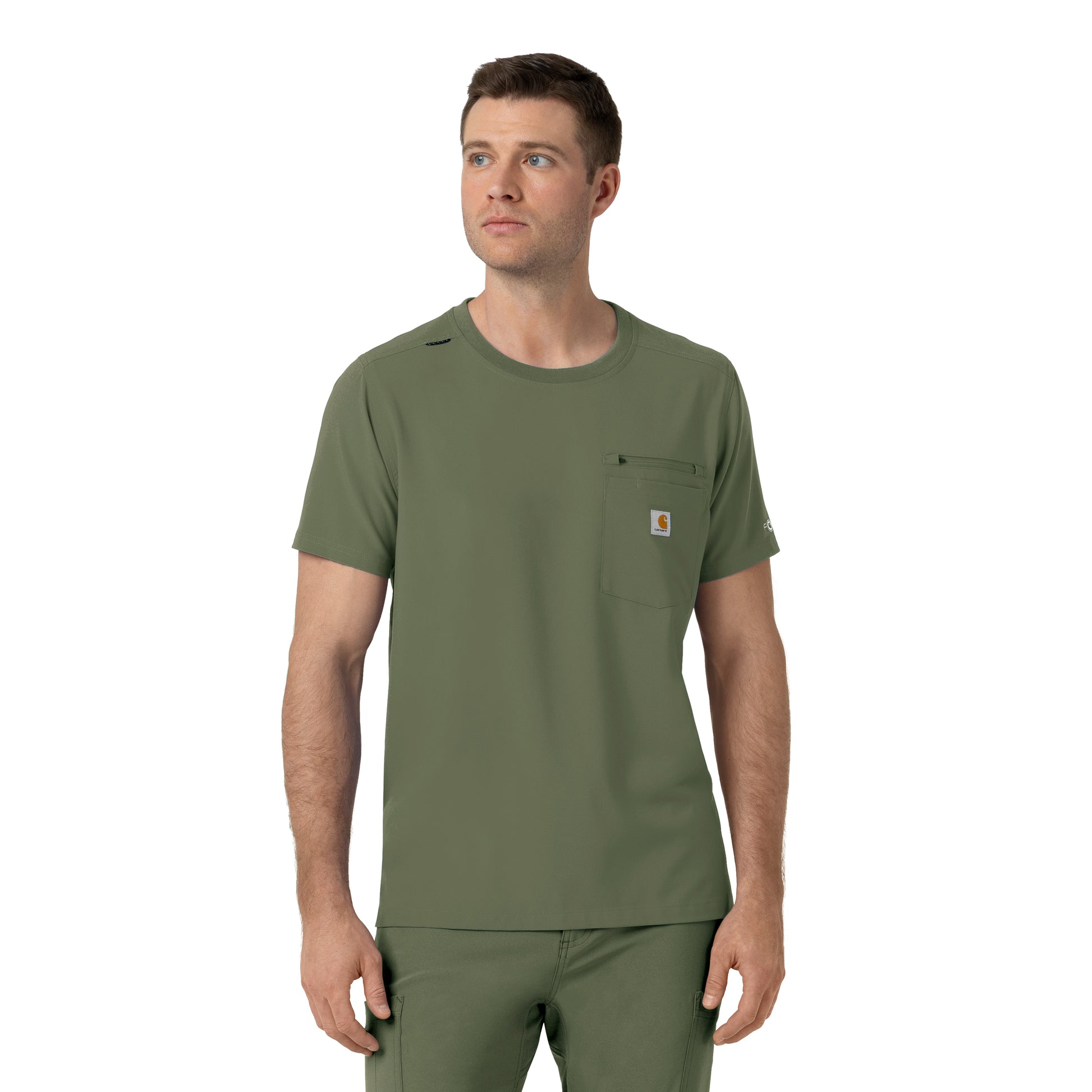 Force Cross-Flex C16510 Men's Crew Neck Scrub Top Olive