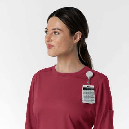 Boundless 6551 Women's Classic Long Sleeve Scrub Tee Ruby