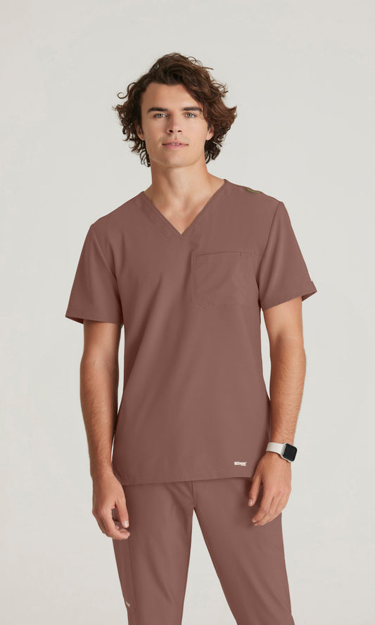 Grey's Anatomy Evolve GSST179 Journey Scrub Top Driftwood