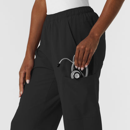 NURTUR 5180 Women's Straight Leg Cargo Scrub Pants Black