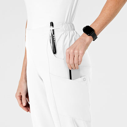 W123 5155 Flat Front Cargo Scrub Pants White Model Image Alternate | Wink