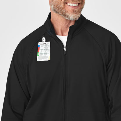 Layers 8309 Men's Fleece Full Zip Jacket Black Model Image Alternate | Wink