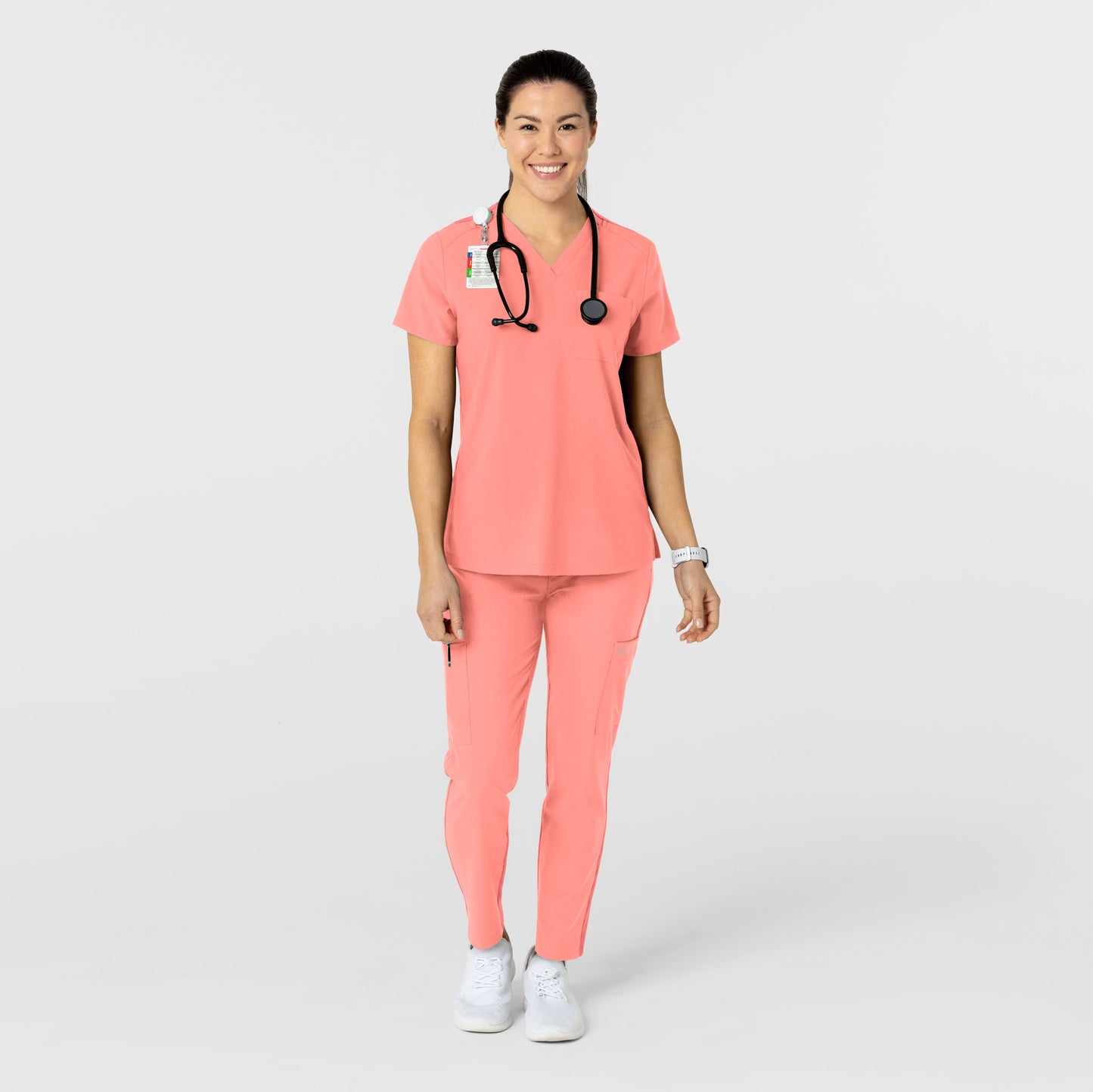 W123 5045 Women's Flex-n-Reach Track Scrub Pants Paradise Pink