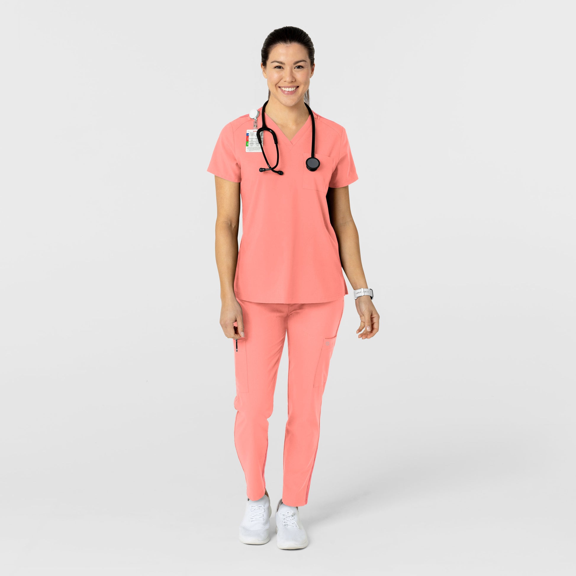 W123 5045 Women's Flex-n-Reach Track Scrub Pants Paradise Pink