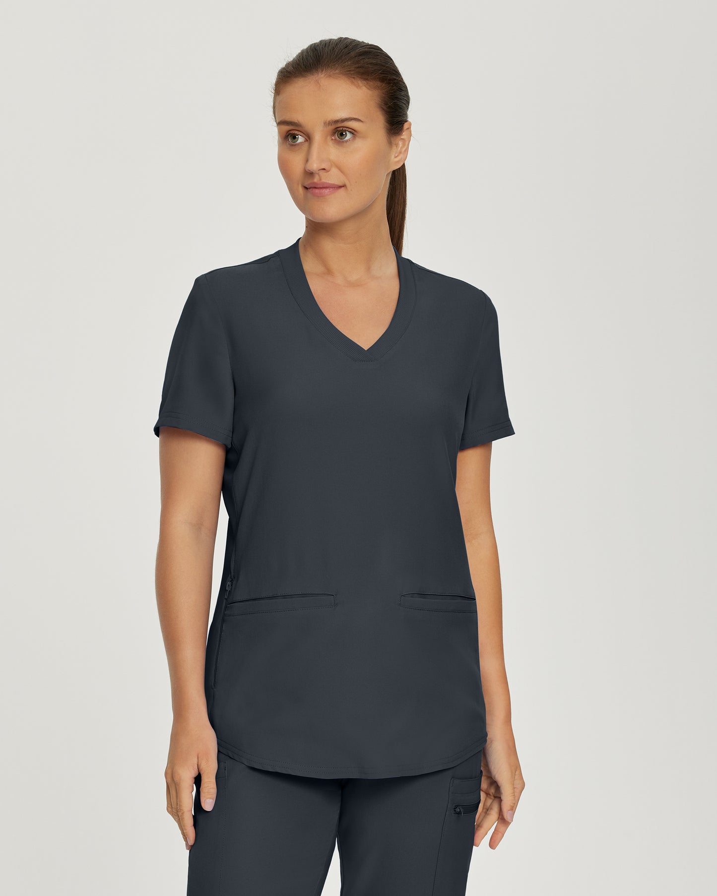 Forward LT100 Women's 3 Pocket V Neck Scrub Top Pewter Image