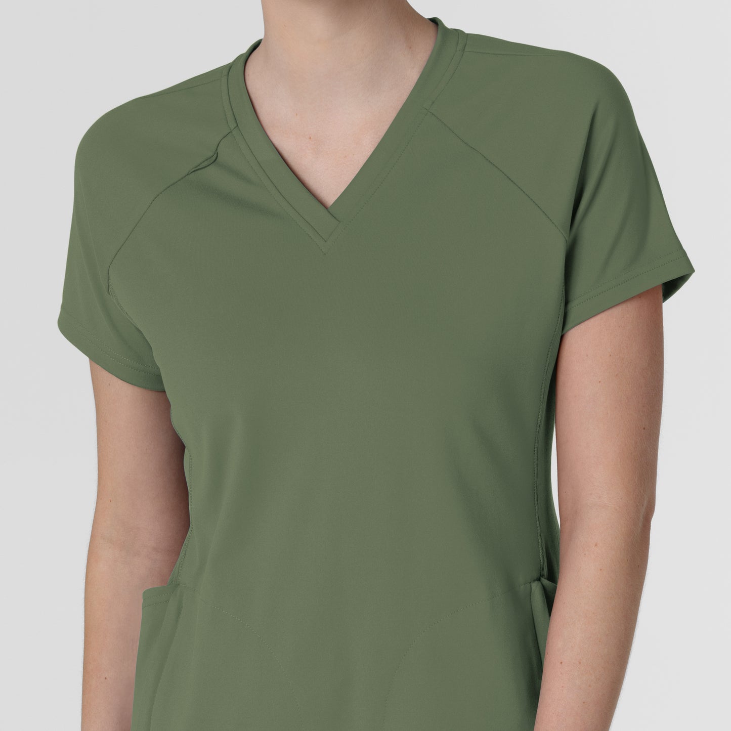 RENEW Knit 6259 Women's Flex-n-Reach V-Neck Raglan Scrub Top Olive