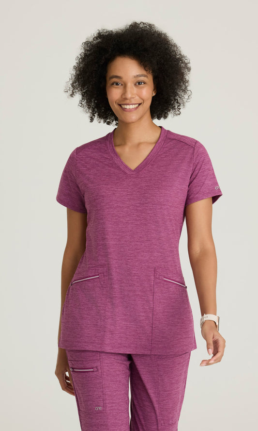 Barco One Performance Knit BOT209H Victory Top (Heathered) Dark Mauve Heather