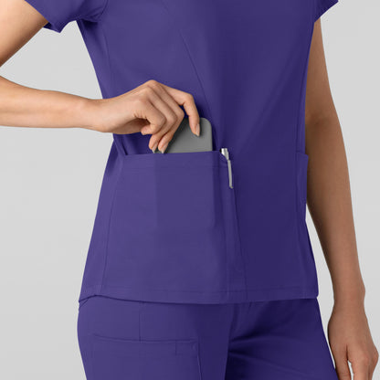 Boundless 6251 2-Pocket V-Neck Scrub Top Grape Model Image Alternate | Wink