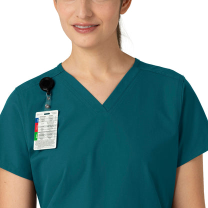 Force Essentials C12113 V-Neck Scrub Top Caribbean Blue Model Image Alternate | Carhartt