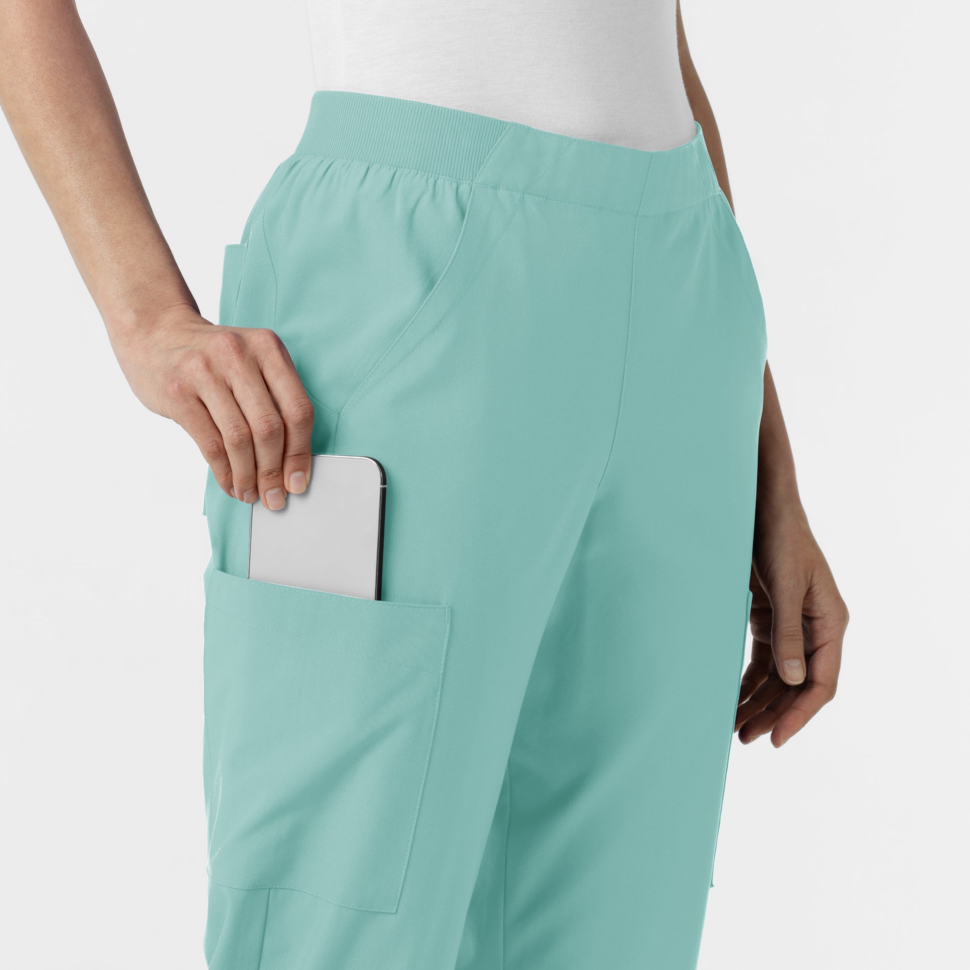 W123 5145 Cargo Utility Scrub Pants Turquoise Model Image Alternate | Wink