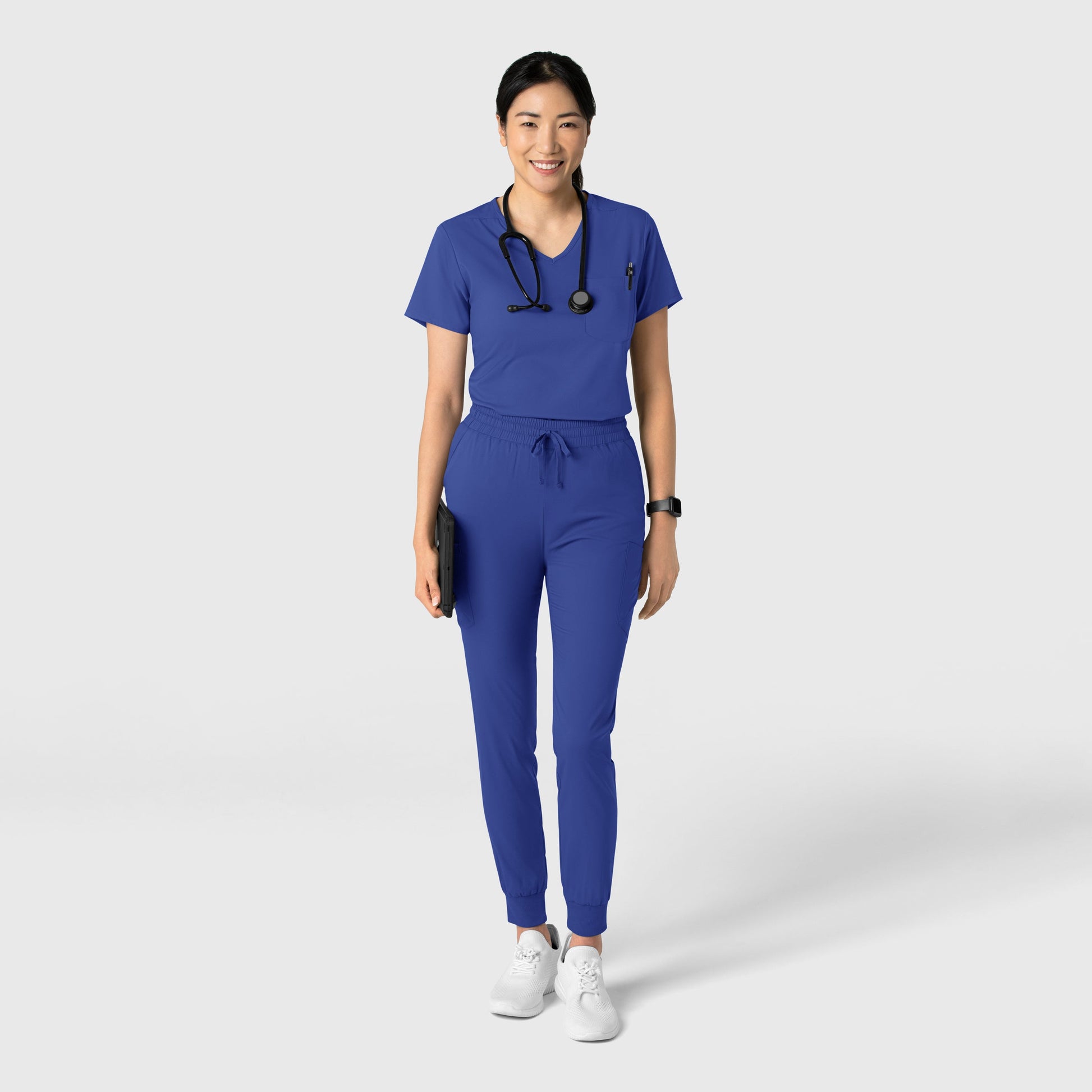 Boundless 6151 Women's Tuck-In Scrub Top Galaxy Blue