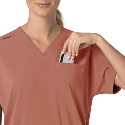 Force Cross-Flex C13110 Oversized V-Neck Scrub Top Wildrose Model Image Alternate | Carhartt