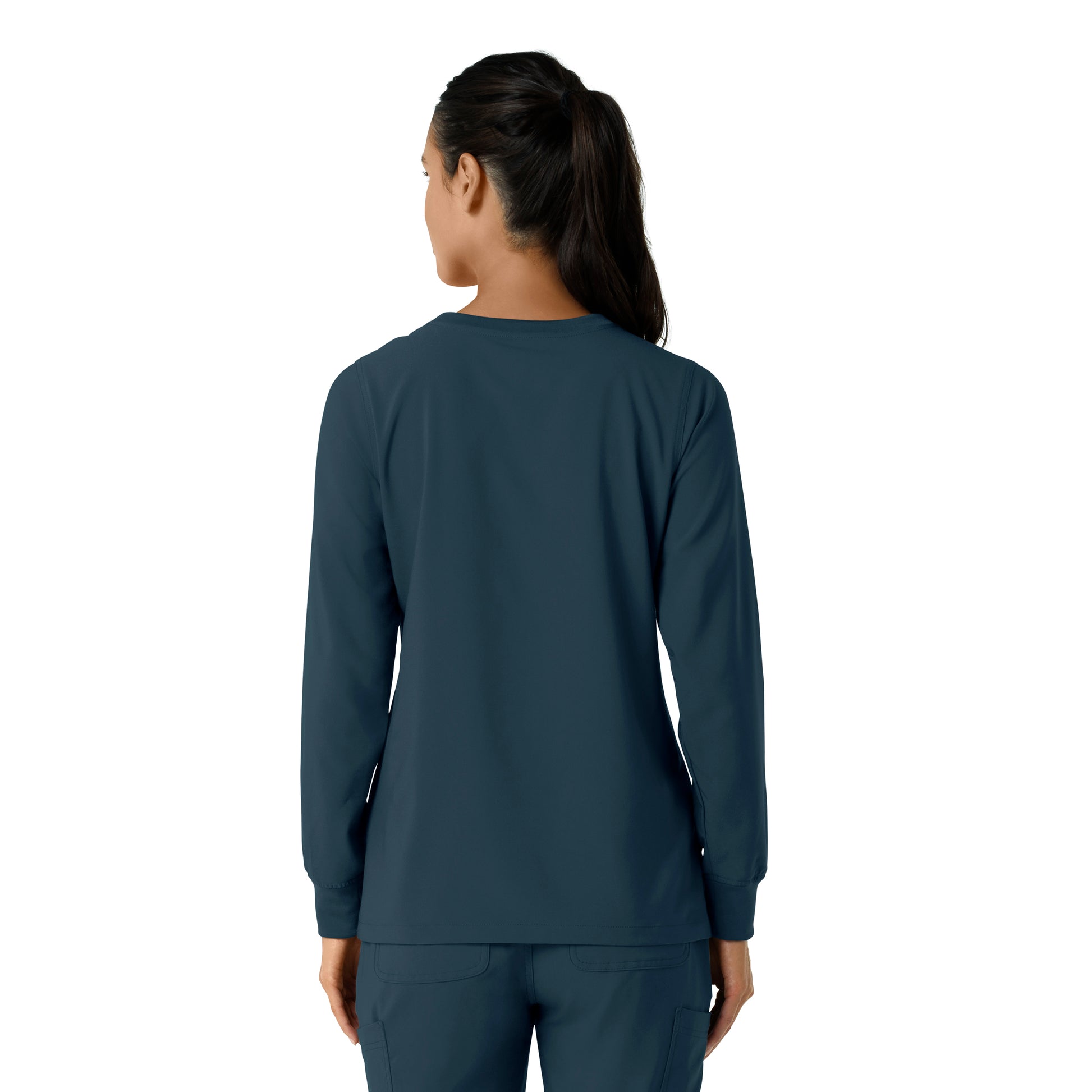 Force Cross-Flex C13610 Women's Crew Neck Long Sleeve Scrub Top Navy