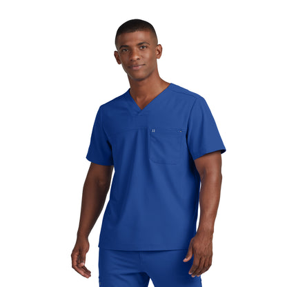 CRFT WT131 Men's 2 Pocket V Neck Scrub Top Royal Image