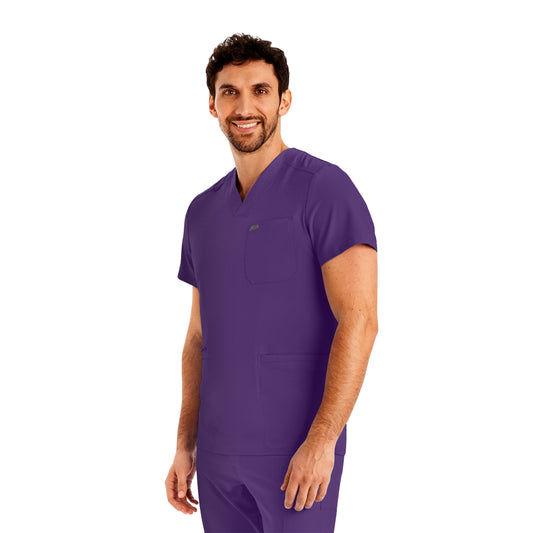 Forward LT110 Men's 4 Pocket V Neck Scrub Top Eggplant Image