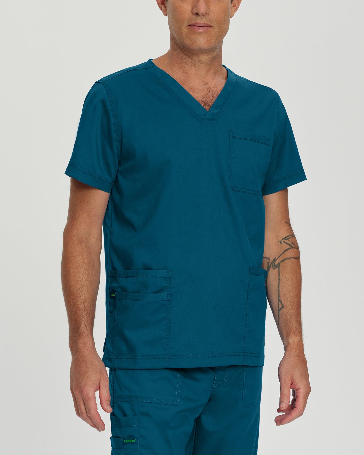 ProFlex 4253 Men's 4 Pocket V Neck Scrub Top Caribbean Image