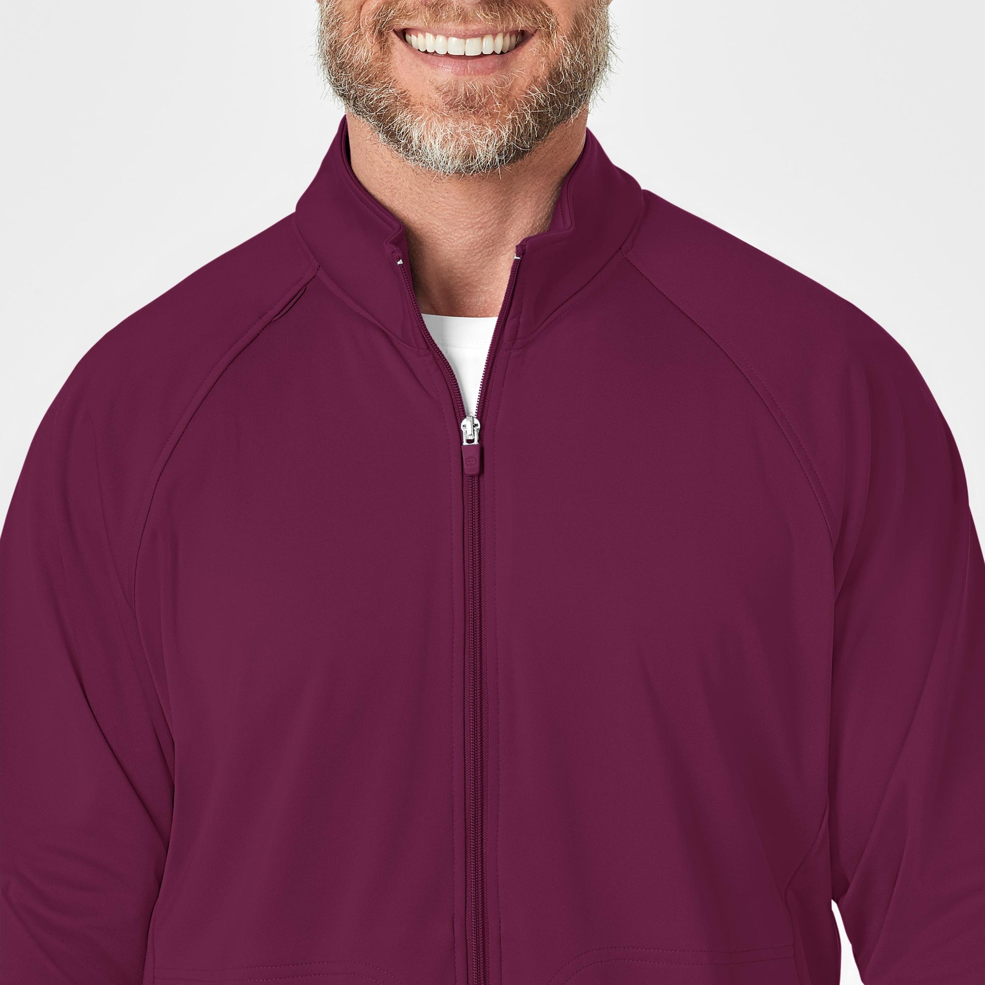 Layers 8309 Men's Fleece Full Zip Jacket Wine Model Image Left Side | Wink