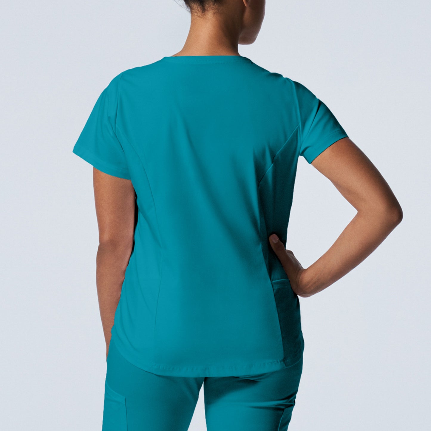 ProFlex LT107 Women's 2 Pocket V Neck Scrub Top Teal Image