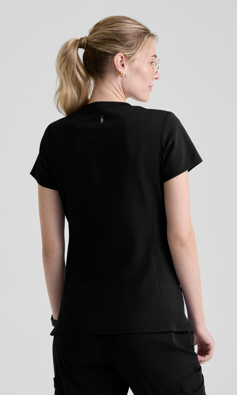Grey's Anatomy Stretch GRST354 Lisa Top Black - back