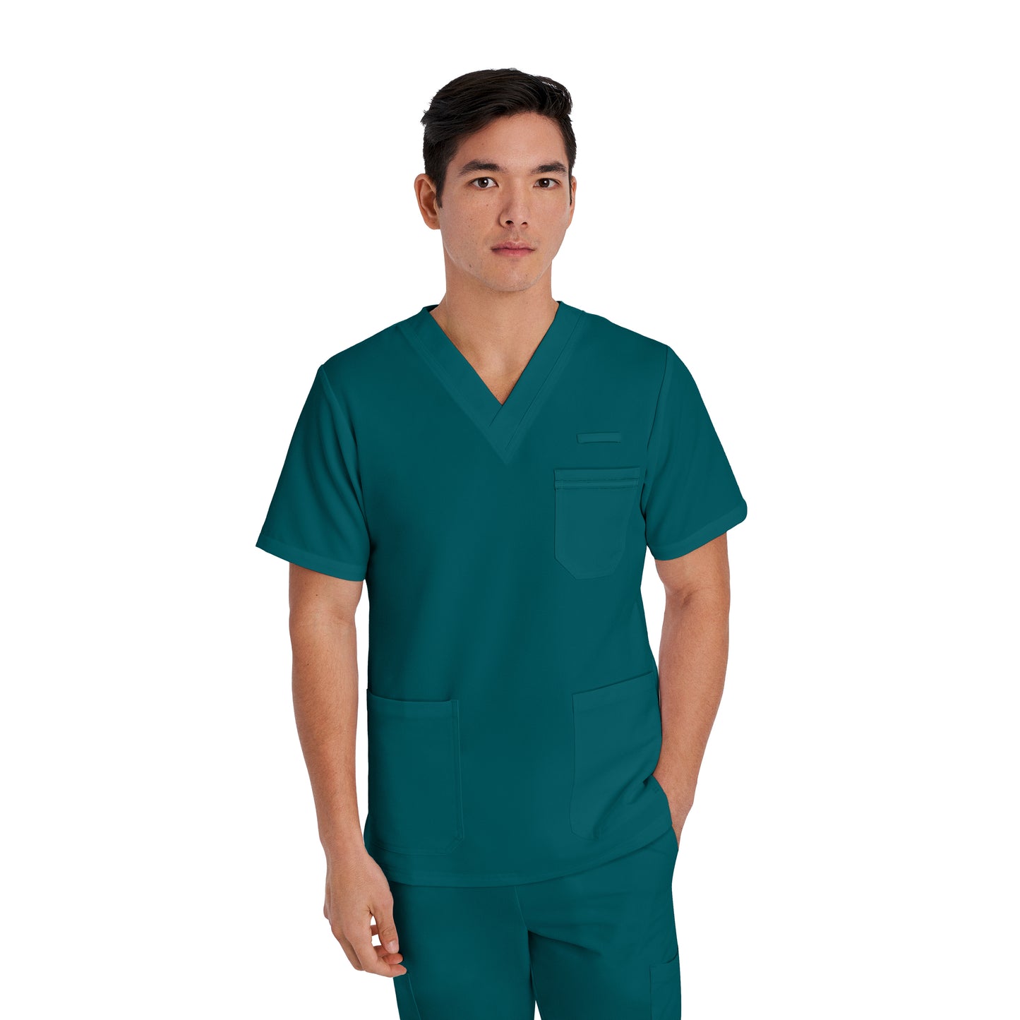 V-Tess 2207 Men's 3 Pocket V Neck Scrub Top Caribbean Image