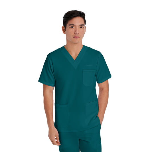 V-Tess 2207 Men's 3 Pocket V Neck Scrub Top Caribbean Image