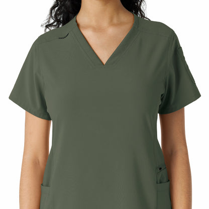 Force Cross-Flex C13310 Women's Knit Panel Scrub Top Olive