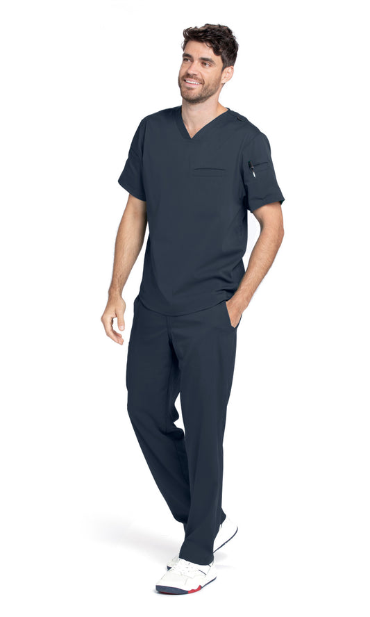 Grey's Anatomy Spandex Stretch GRST009 Wesley Scrub Top Steel