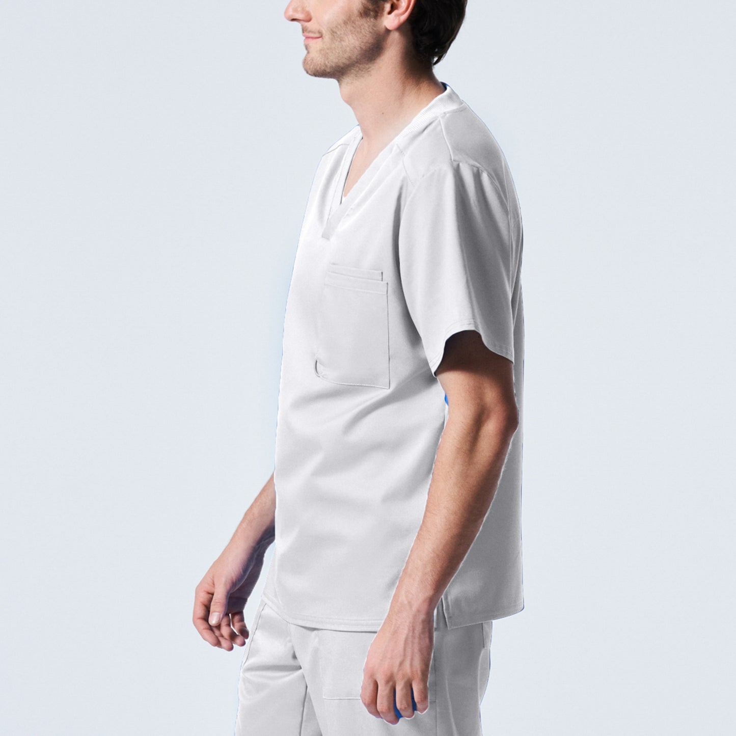 ProFlex LT108 Men's 2 Pocket V Neck Scrub Top White Image