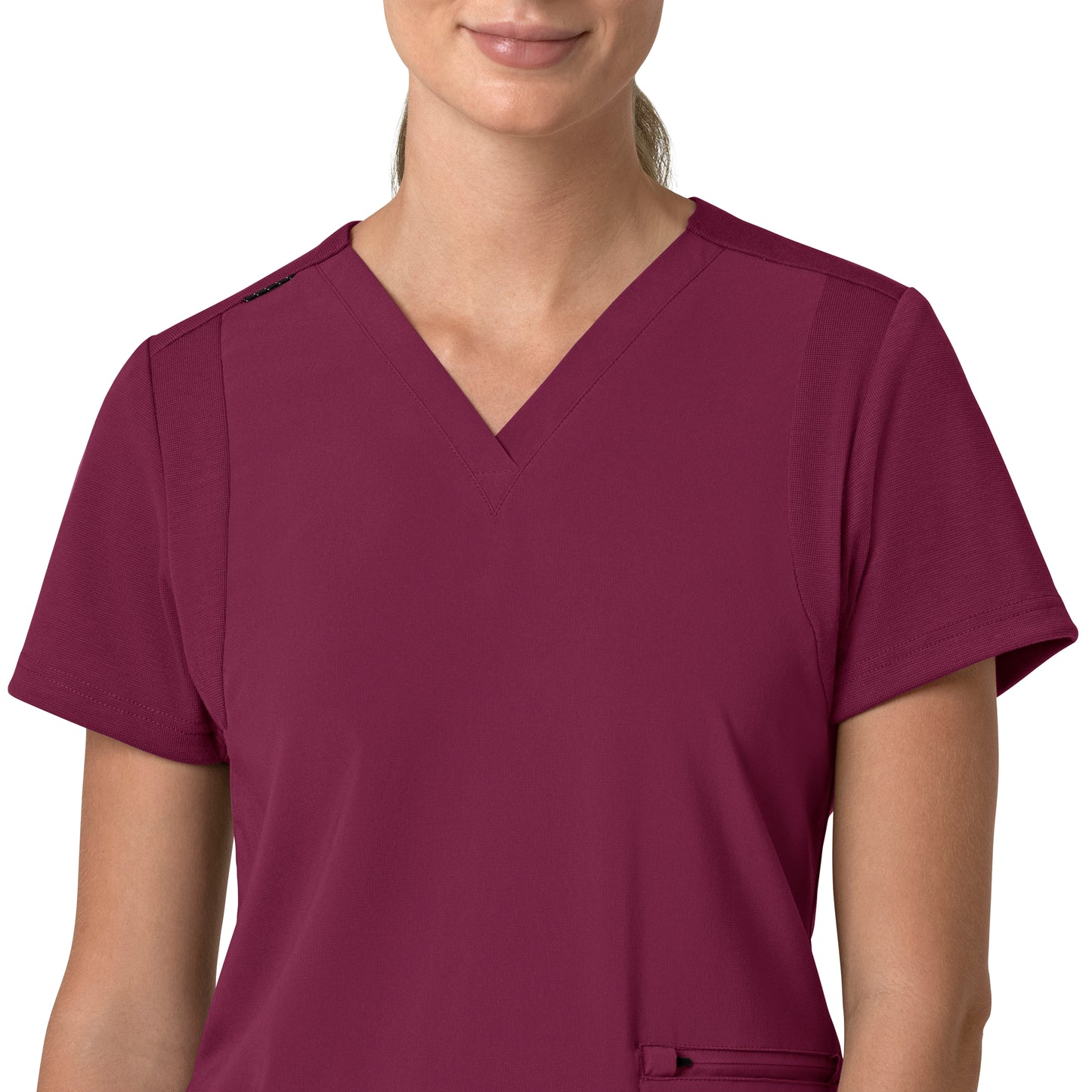 Force Cross-Flex C13210 Flex Panel V-Neck Scrub Top Wine Model Image Left Side | Carhartt