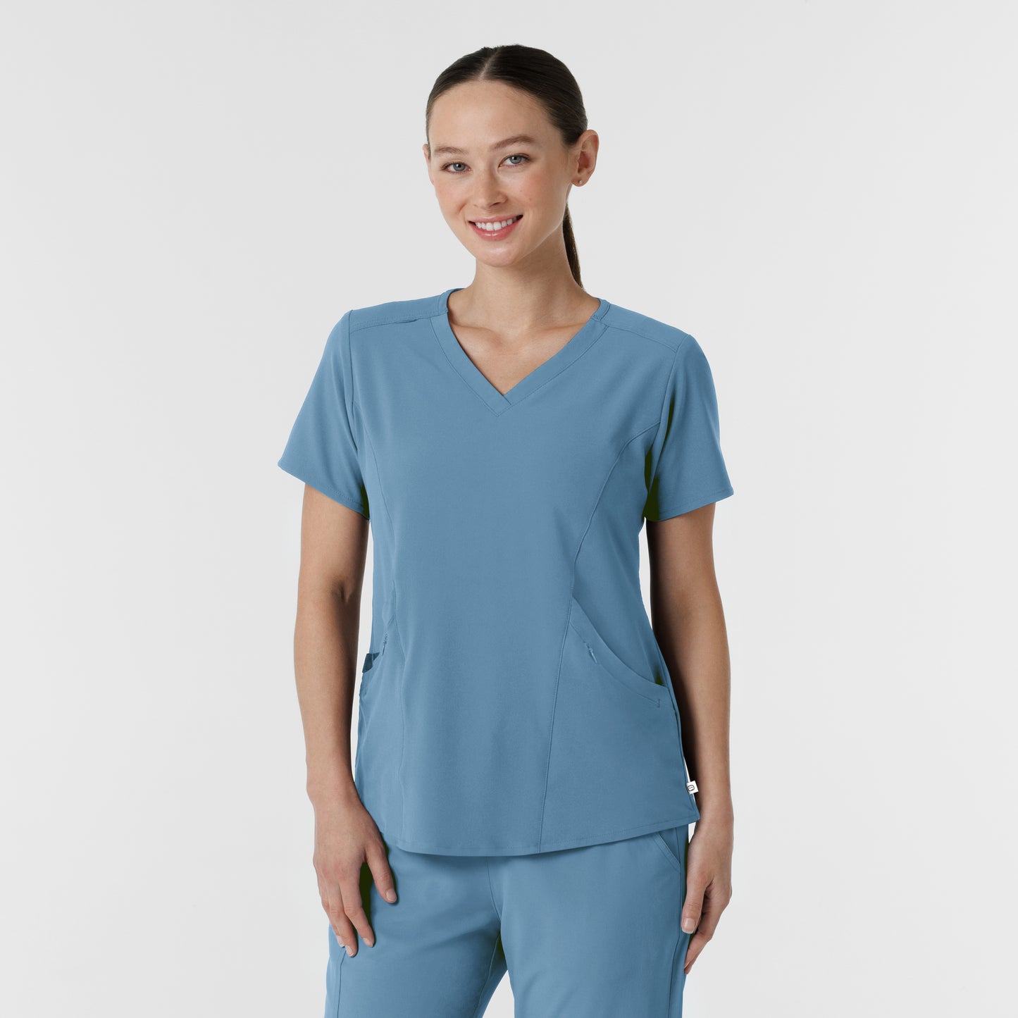 RENEW 6134 Women's V-Neck Scrub Top Pacific Blue