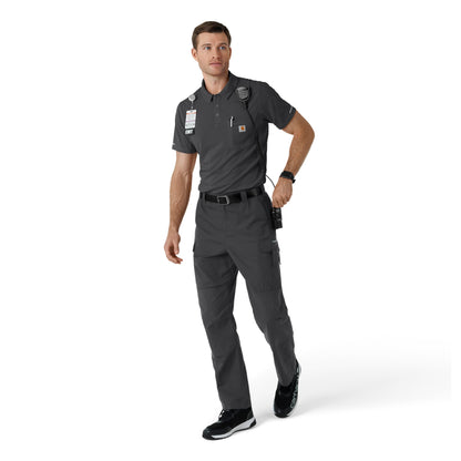 Rugged Flex C16119 Men's Lightweight Short Sleeve Polo Scrub Top Pewter