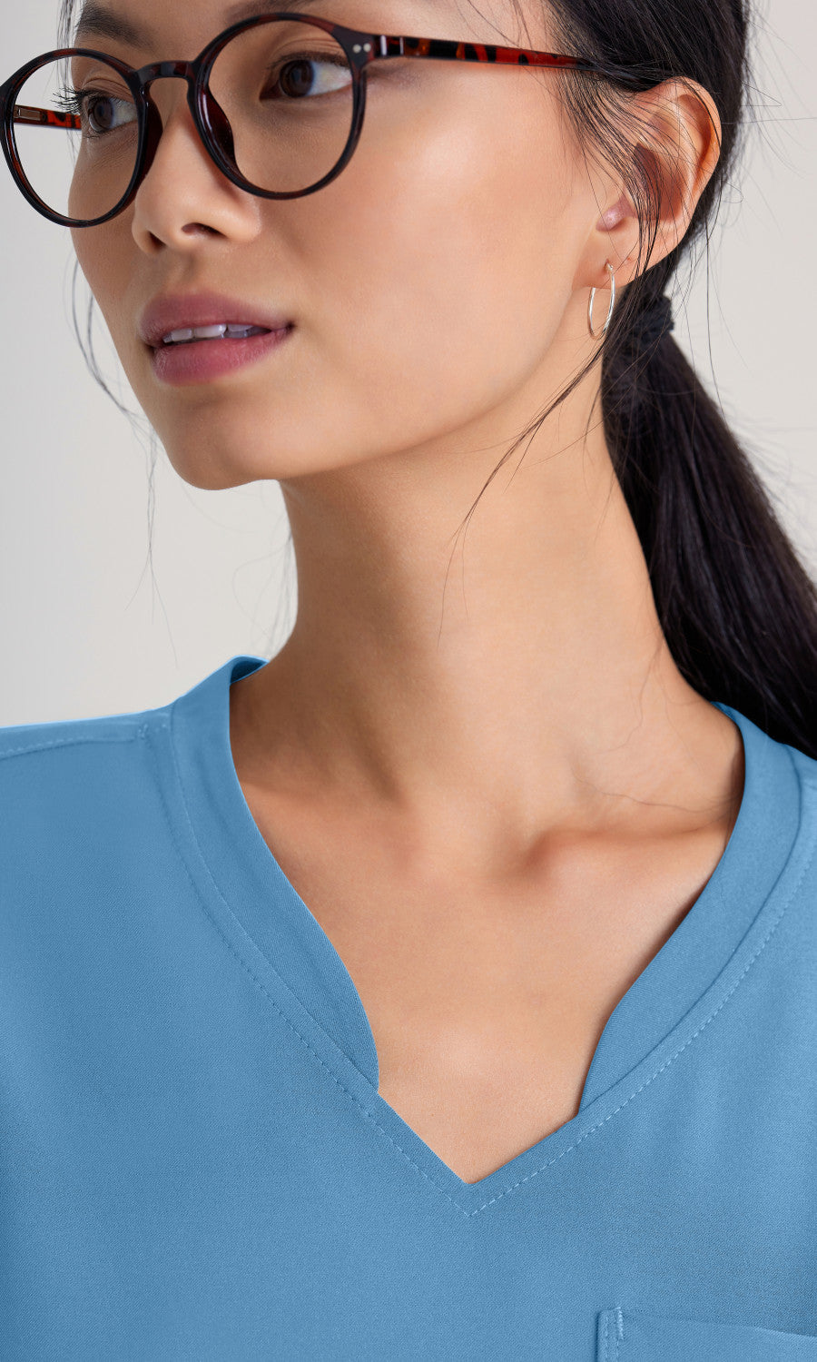 Grey's Anatomy Evolve GSST181 Sway Tuck-In Scrub Top Ciel Blue